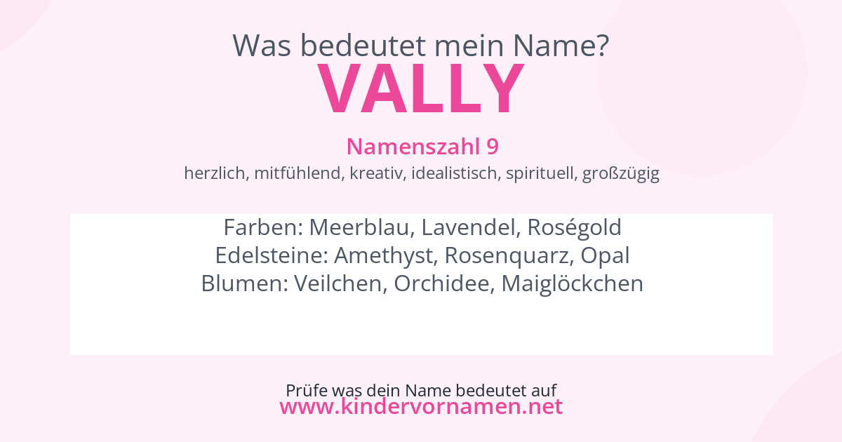 Was bedeutet der Name Vally?