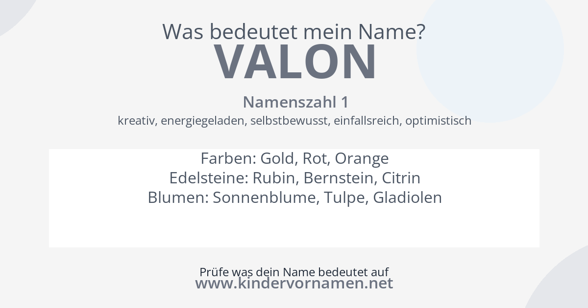 Was bedeutet der Name Valon?