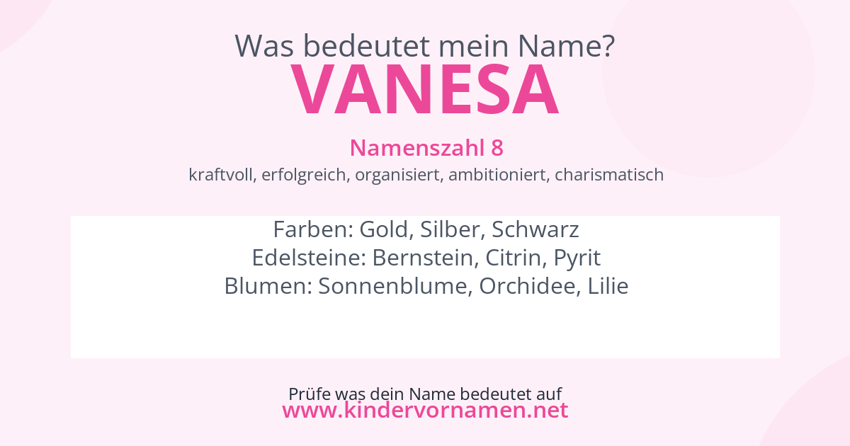 Was bedeutet der Name Vanesa?