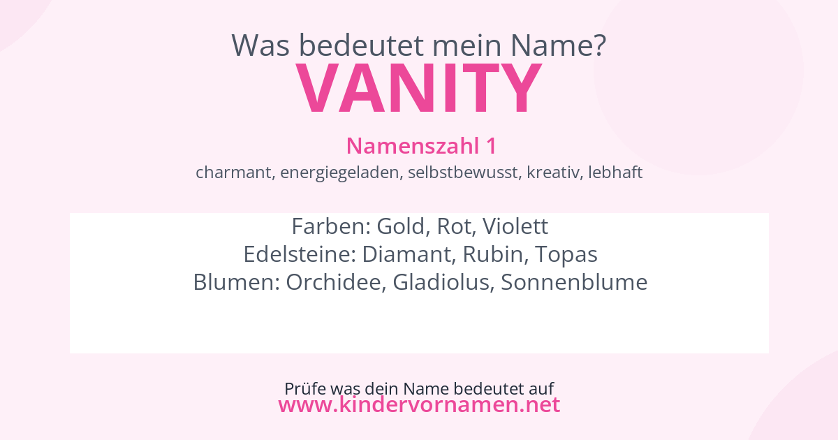 Was bedeutet der Name Vanity?
