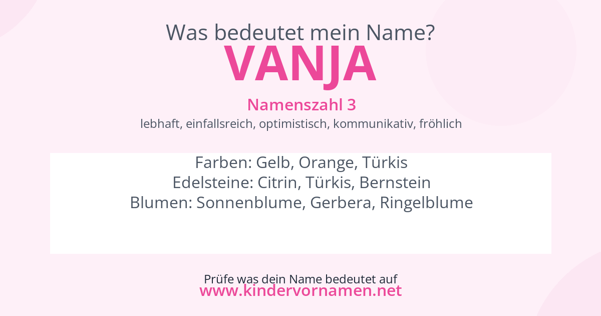 Was bedeutet der Name Vanja?