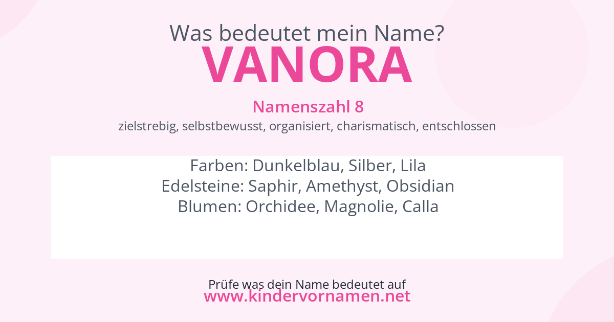 Was bedeutet der Name Vanora?