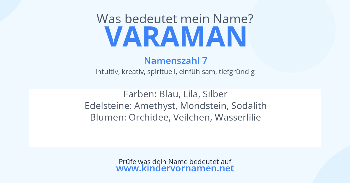 Was bedeutet der Name Varaman?