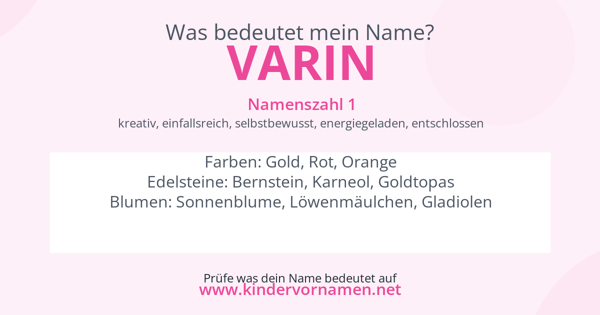 Was bedeutet der Name Varin?