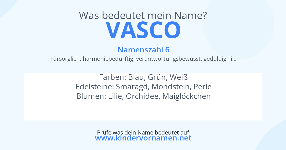 Was bedeutet der Name Vasco?