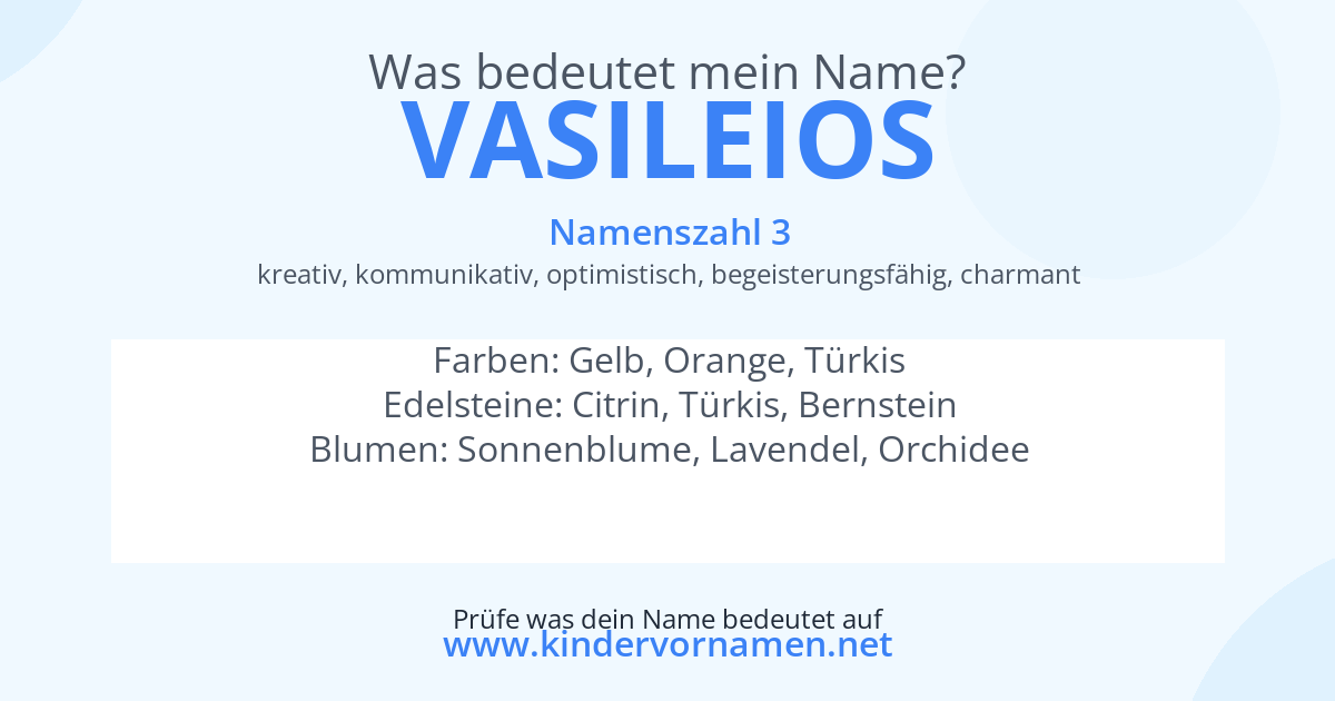 Was bedeutet der Name Vasileios?