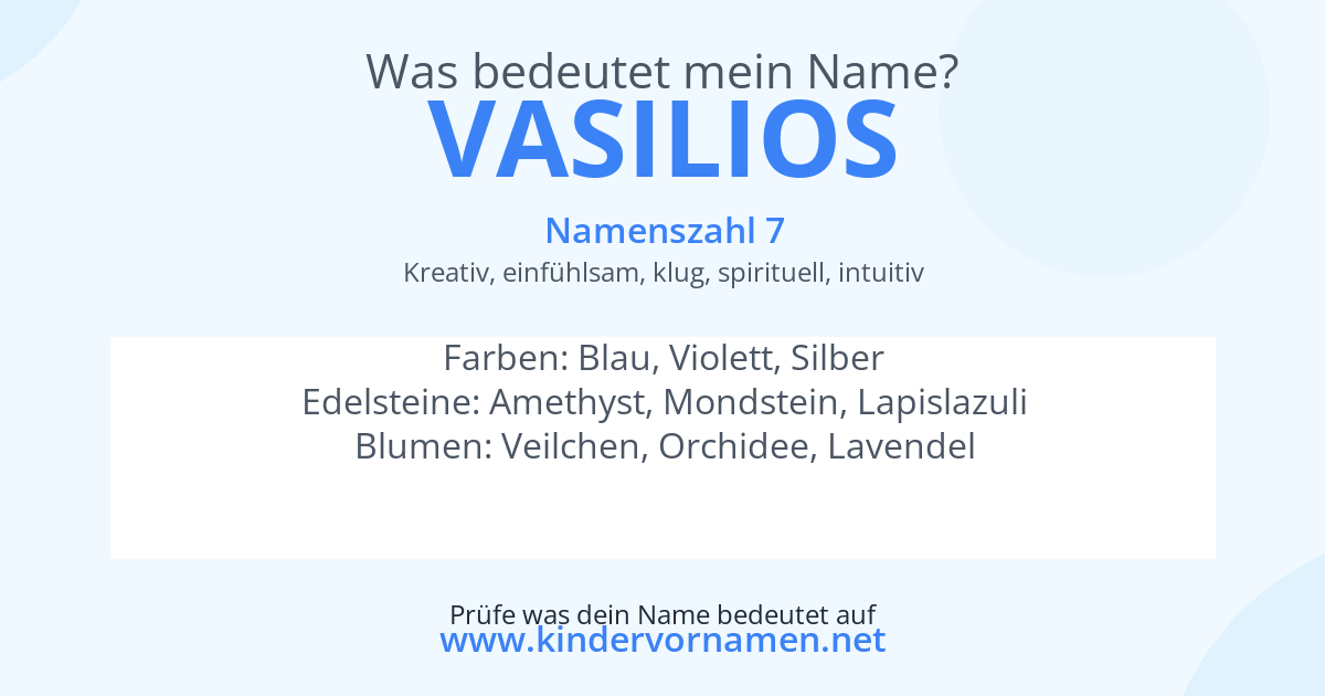 Was bedeutet der Name Vasilios?