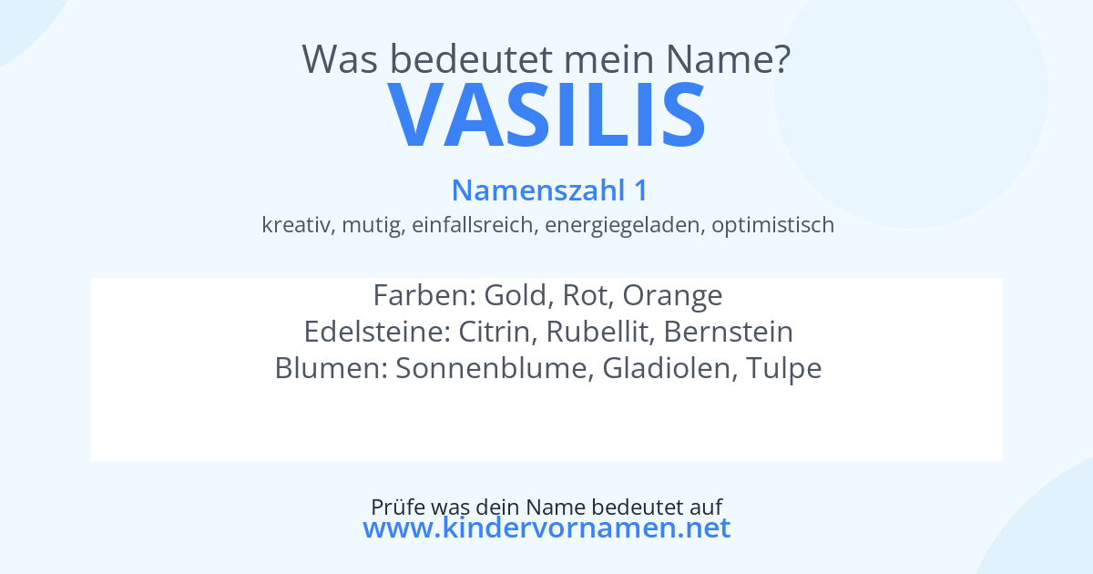 Was bedeutet der Name Vasilis?