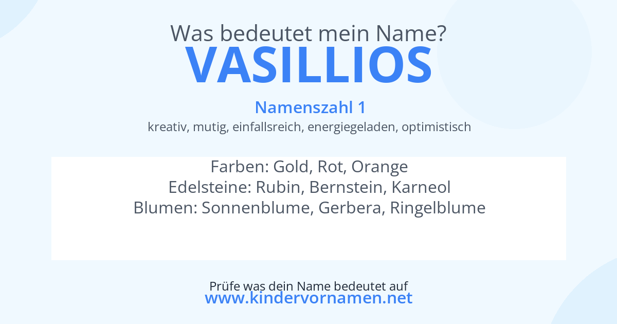 Was bedeutet der Name Vasillios?