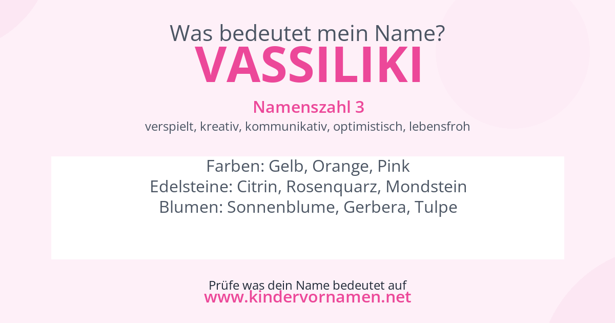 Was bedeutet der Name Vassiliki?