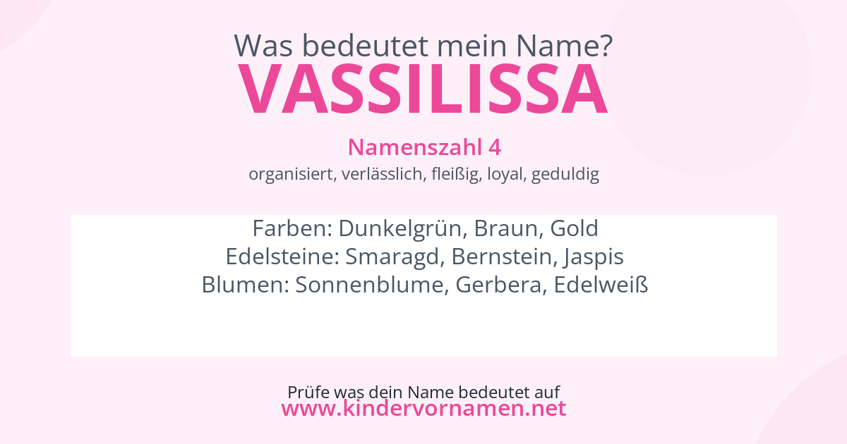 Was bedeutet der Name Vassilissa?