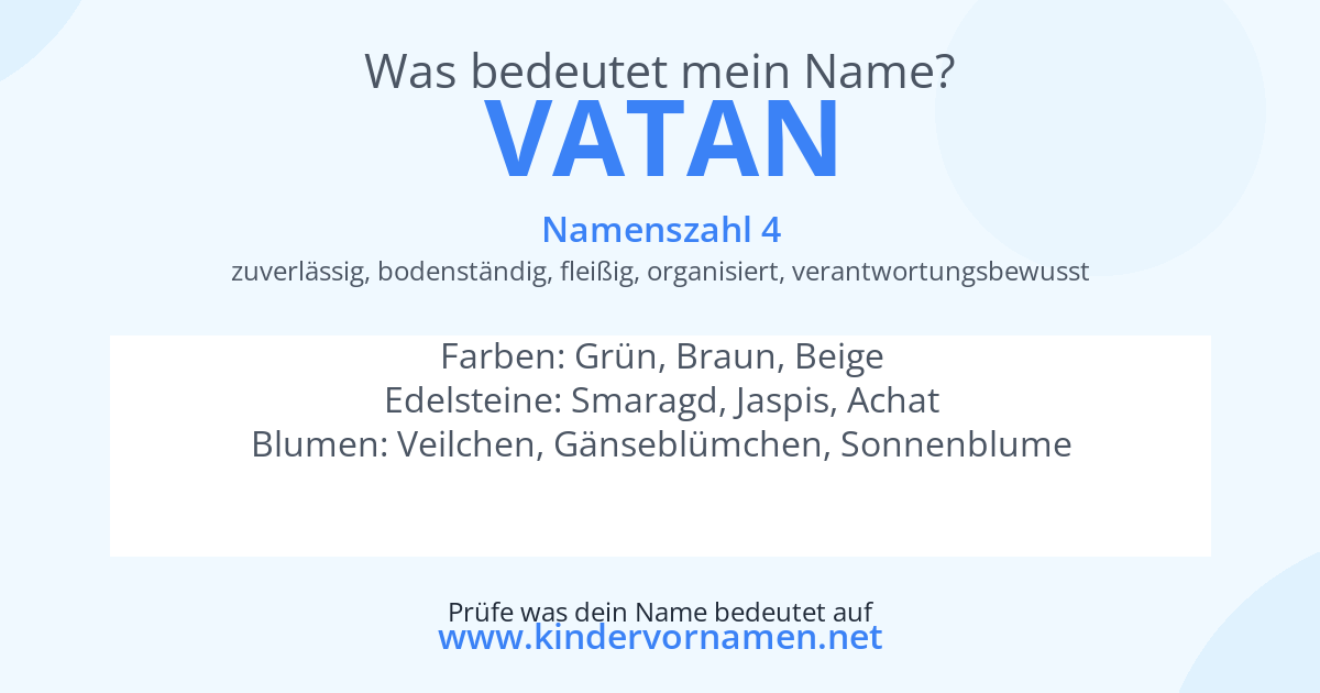 Was bedeutet der Name Vatan?
