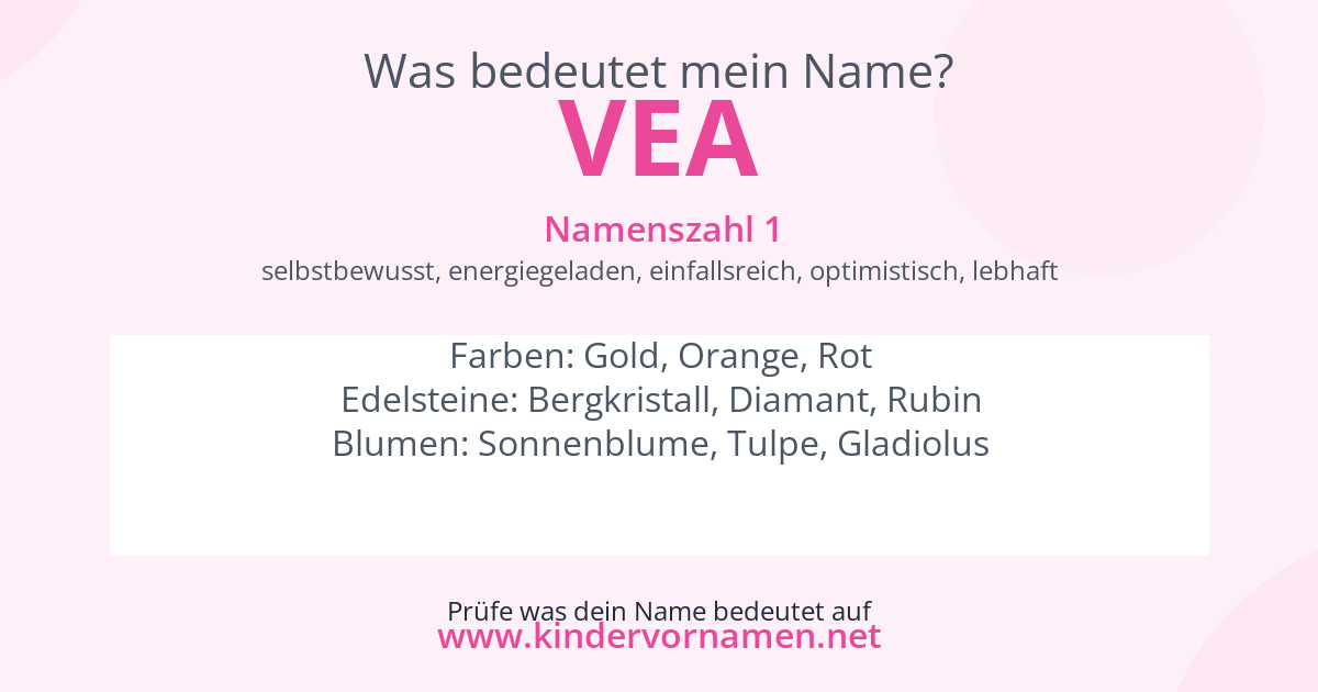 Was bedeutet der Name Vea?