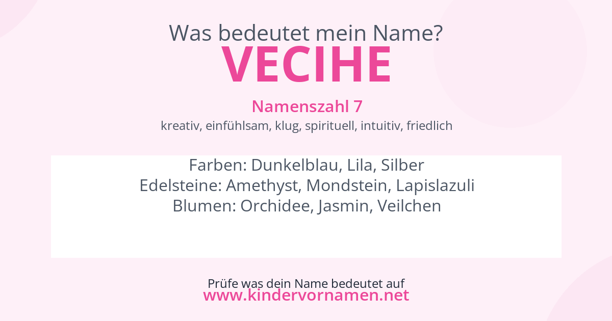 Was bedeutet der Name Vecihe?