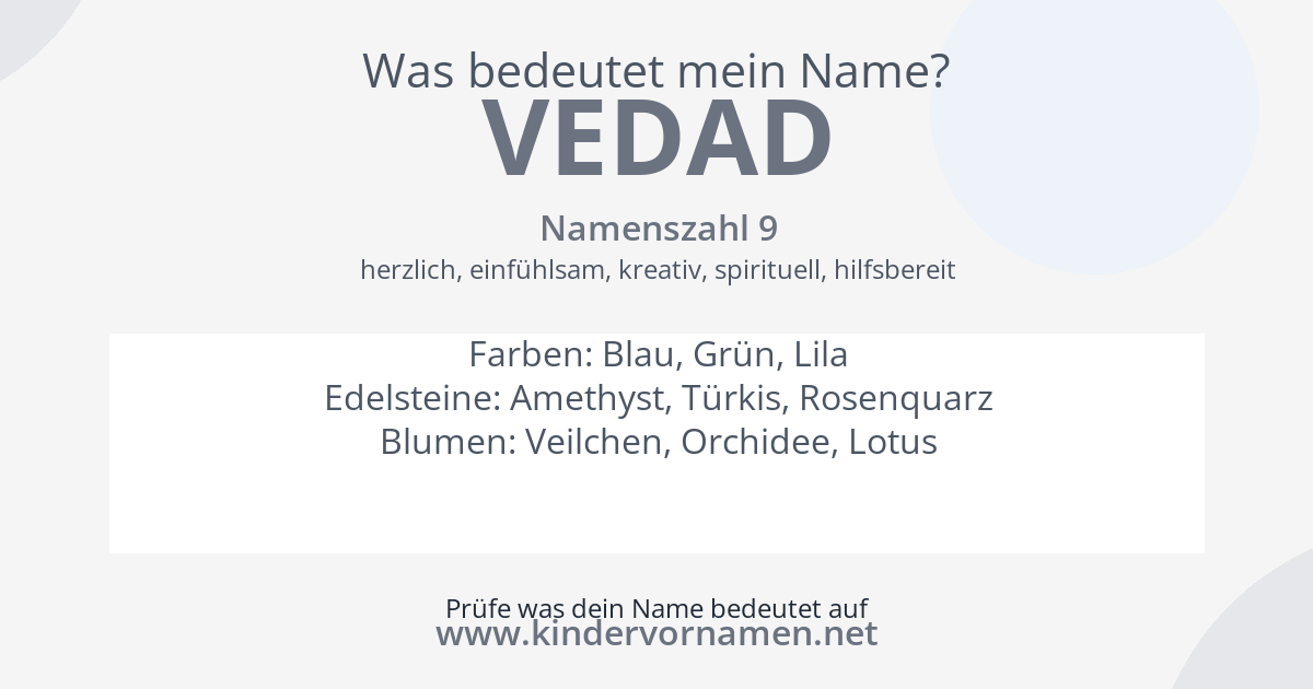 Was bedeutet der Name Vedad?