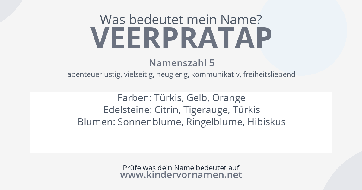 Was bedeutet der Name Veerpratap?