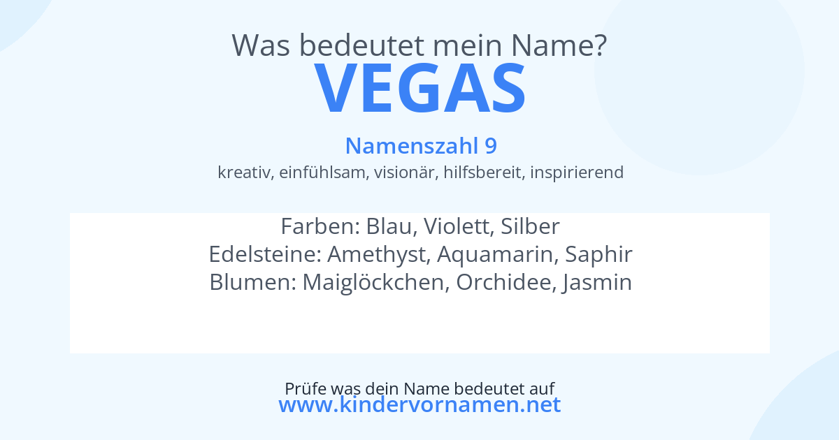 Was bedeutet der Name Vegas?
