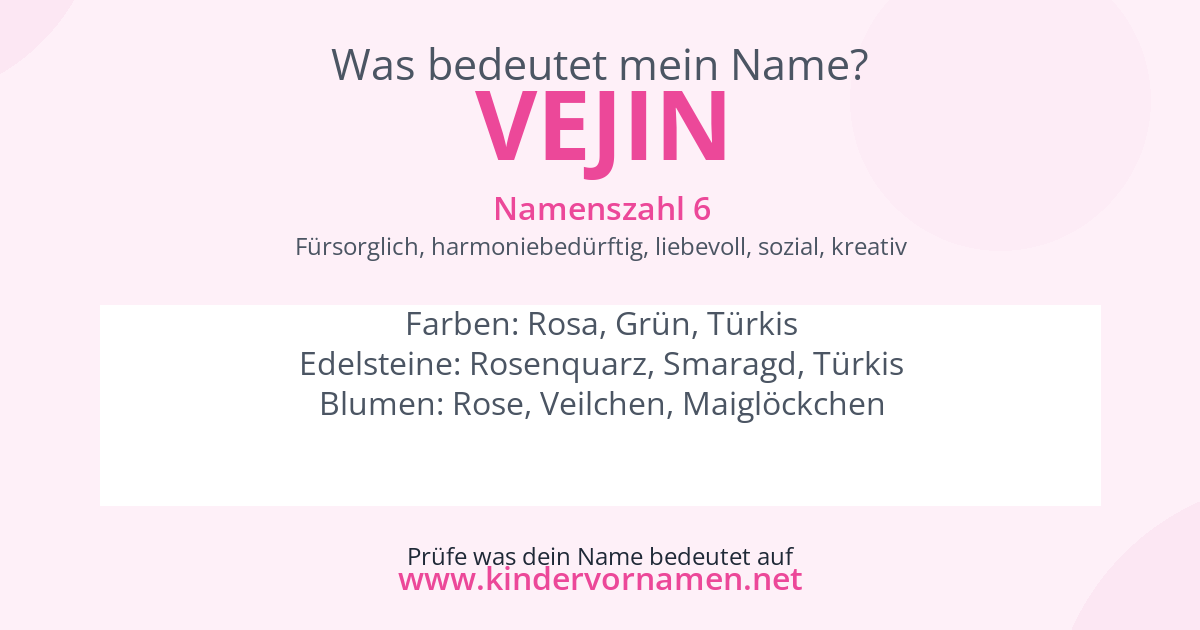Was bedeutet der Name Vejin?