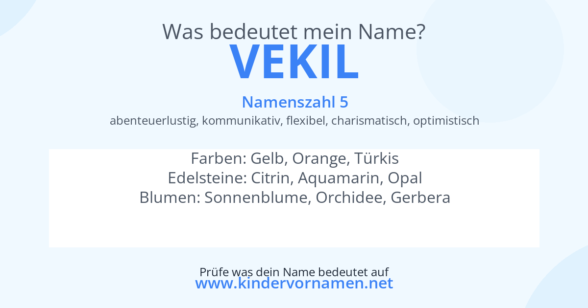 Was bedeutet der Name Vekil?