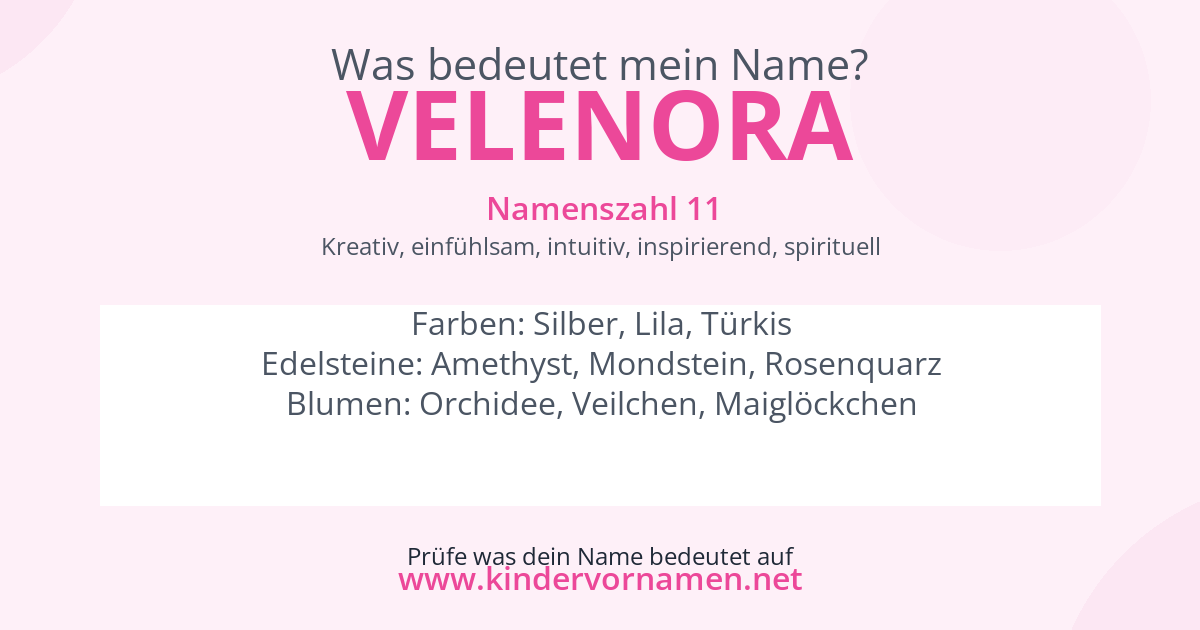 Was bedeutet der Name Velenora?