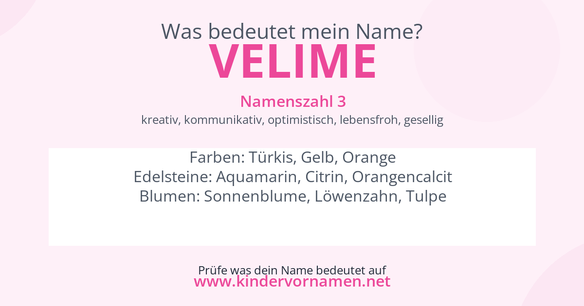 Was bedeutet der Name Velime?