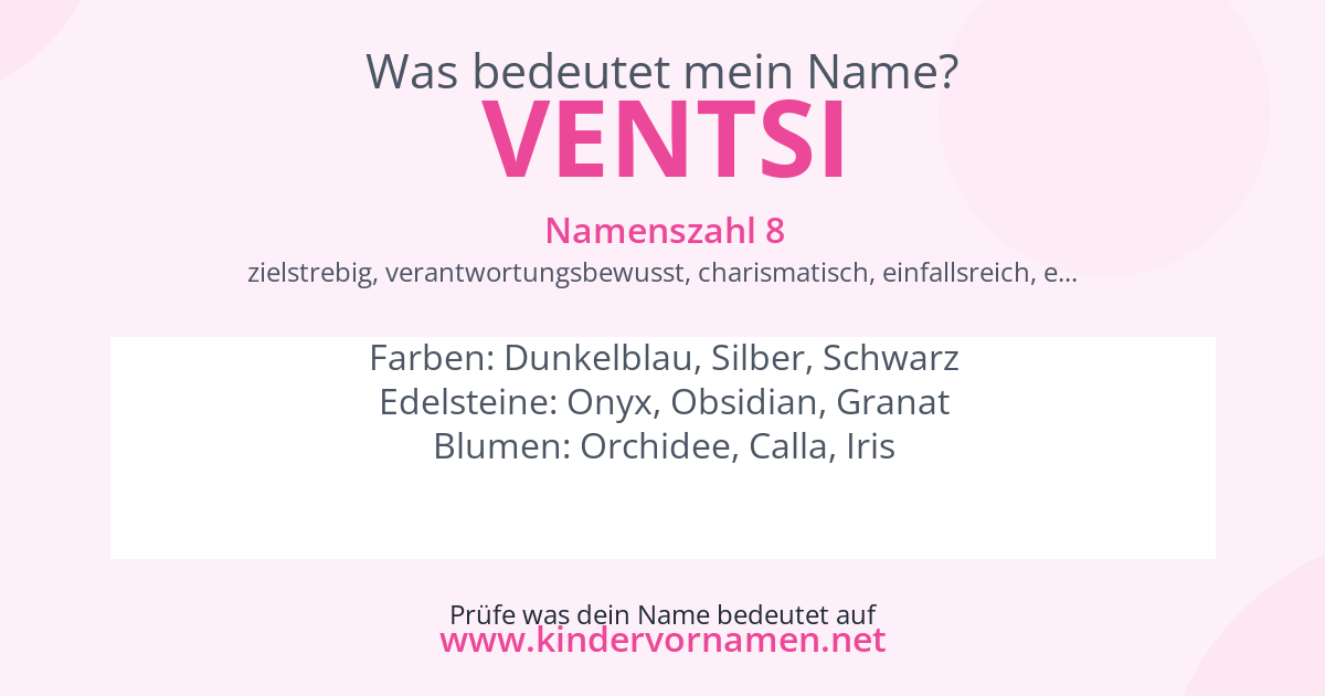 Was bedeutet der Name Ventsi?