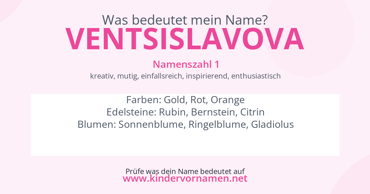 Was bedeutet der Name Ventsislavova?