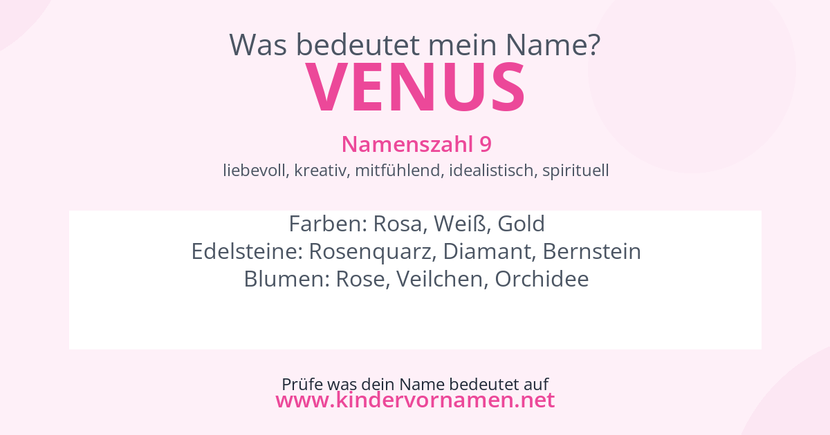 Was bedeutet der Name Venus?