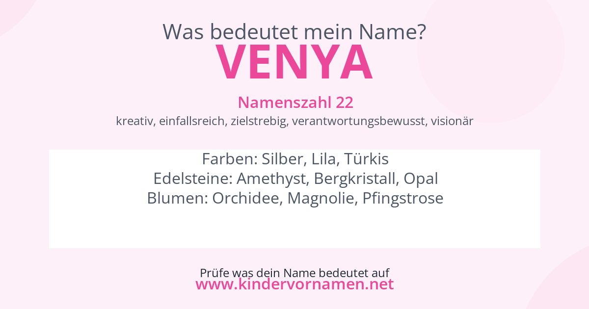 Was bedeutet der Name Venya?