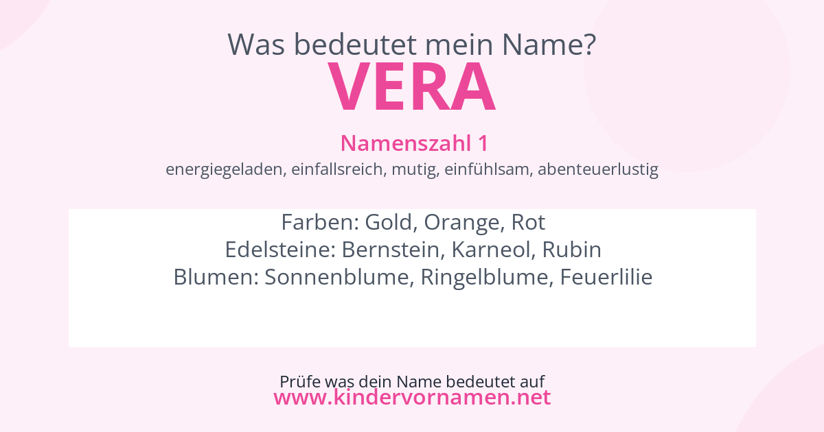 Was bedeutet der Name Vera?