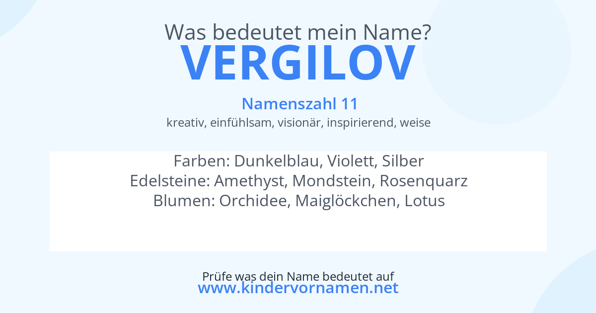 Was bedeutet der Name Vergilov?
