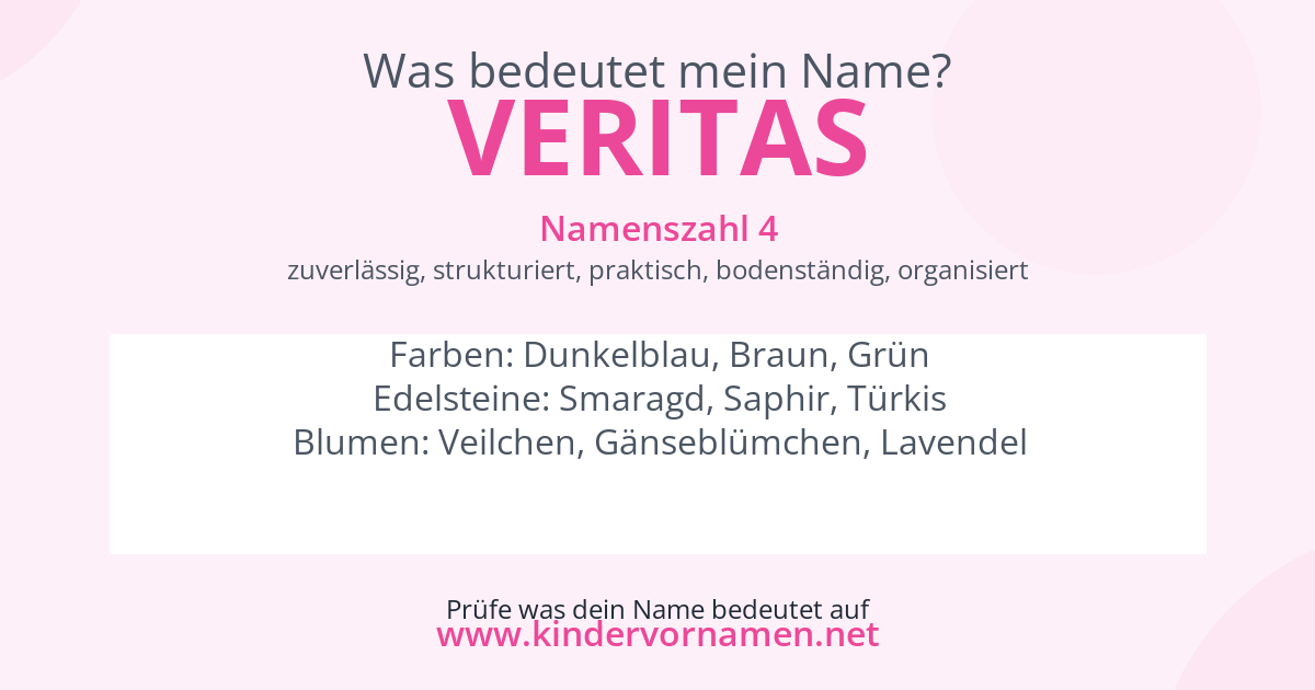 Was bedeutet der Name Veritas?