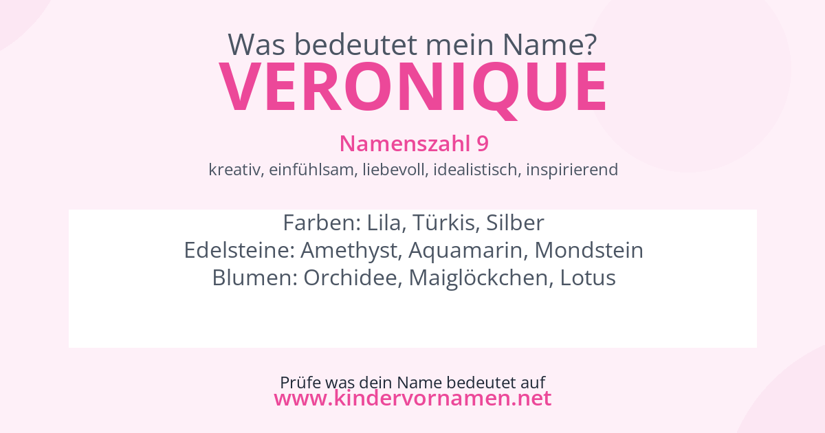 Was bedeutet der Name Veronique?