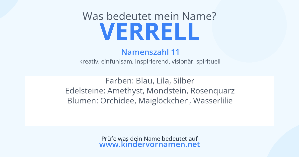 Was bedeutet der Name Verrell?