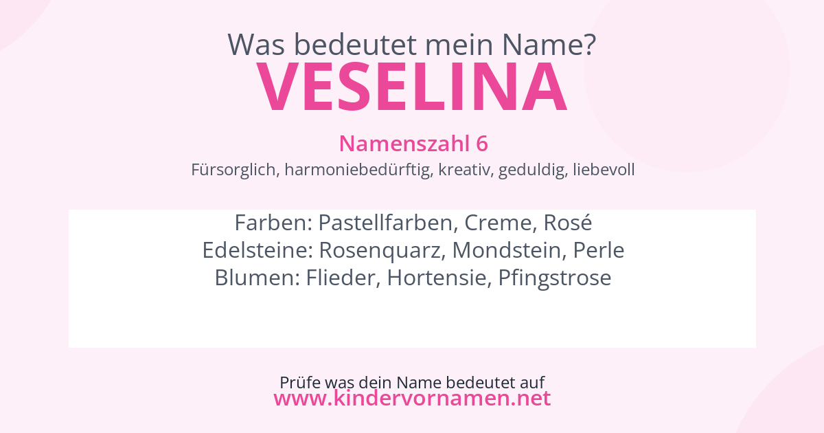 Was bedeutet der Name Veselina?