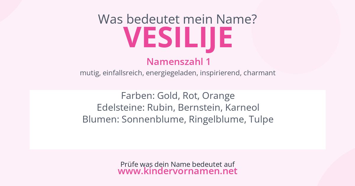 Was bedeutet der Name Vesilije?