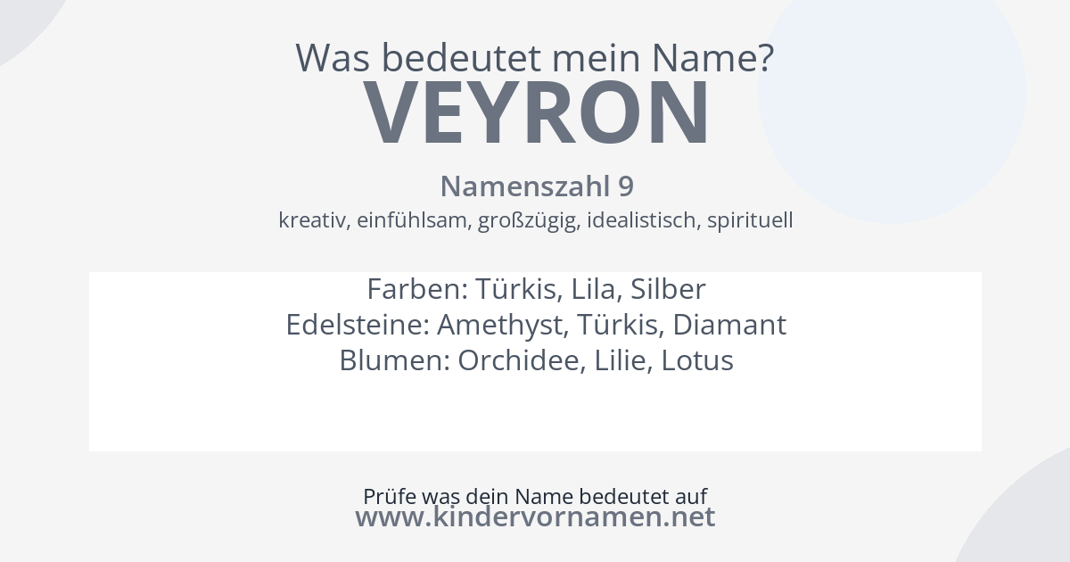 Was bedeutet der Name Veyron?