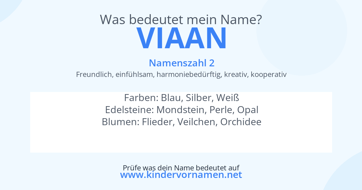 Was bedeutet der Name Viaan?