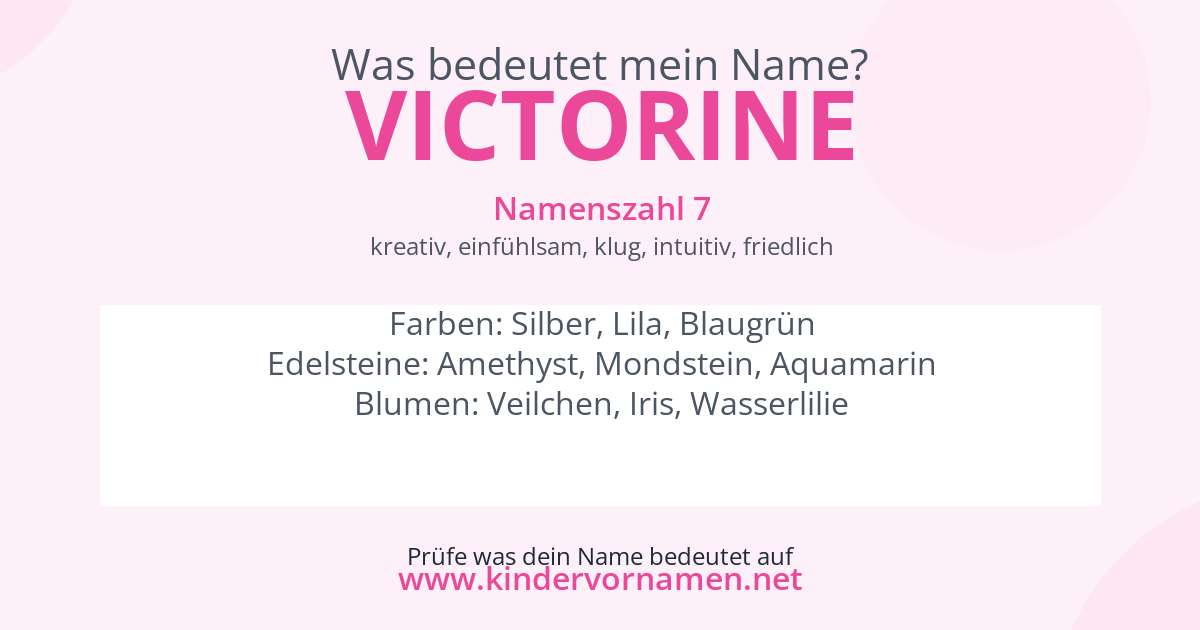 Was bedeutet der Name Victorine?