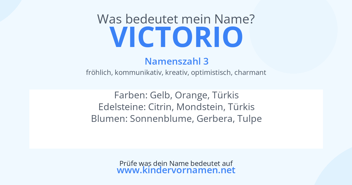 Was bedeutet der Name Victorio?