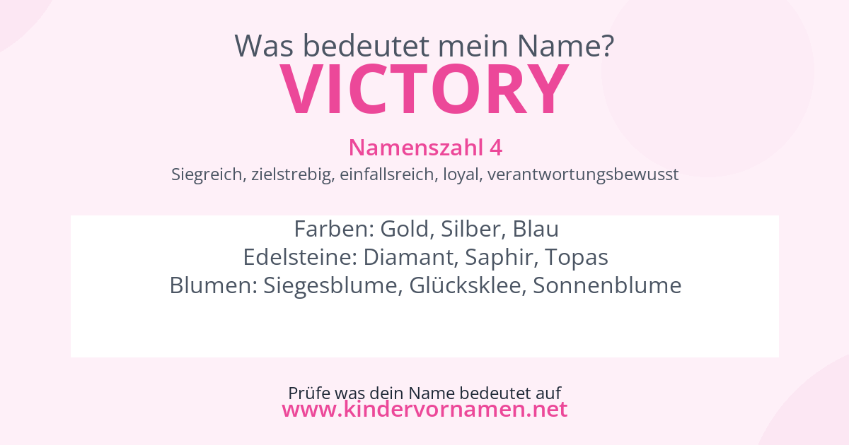 Was bedeutet der Name Victory?