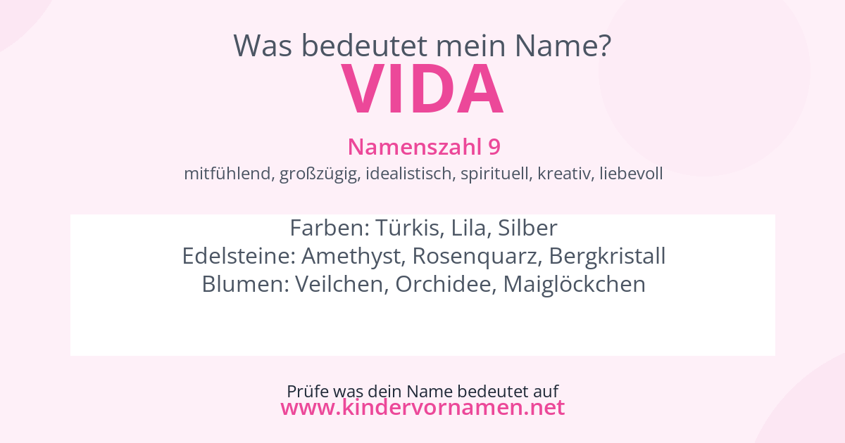 Was bedeutet der Name Vida?
