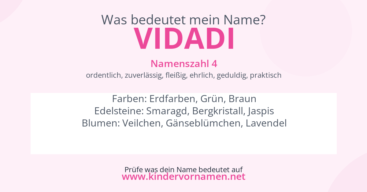 Was bedeutet der Name Vidadi?