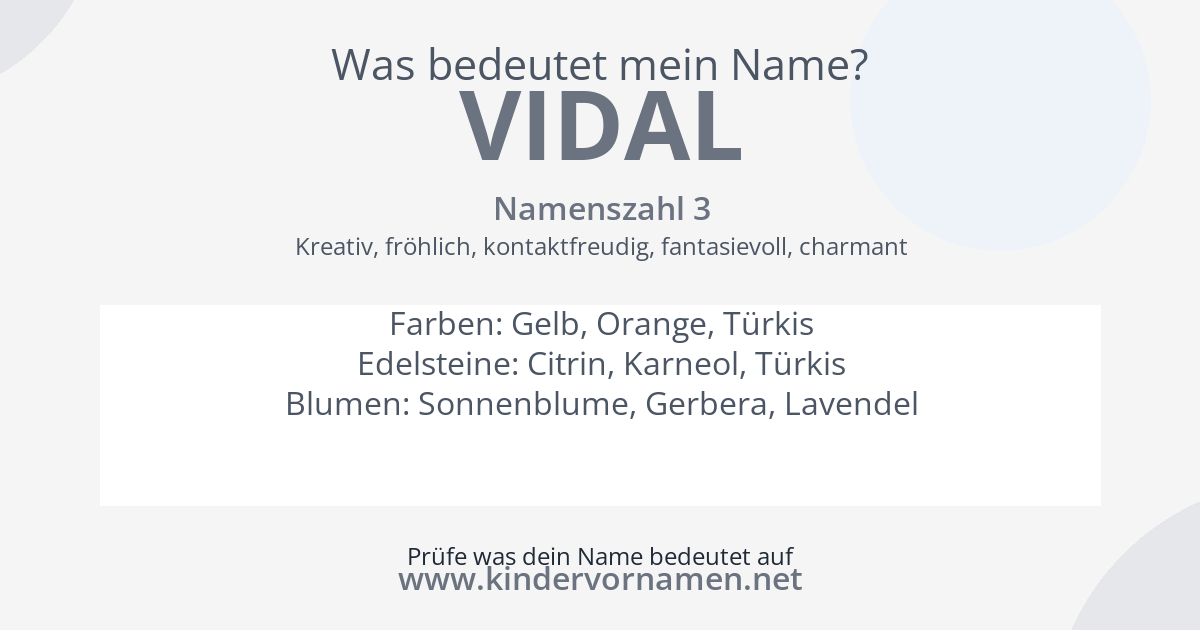 Was bedeutet der Name Vidal?
