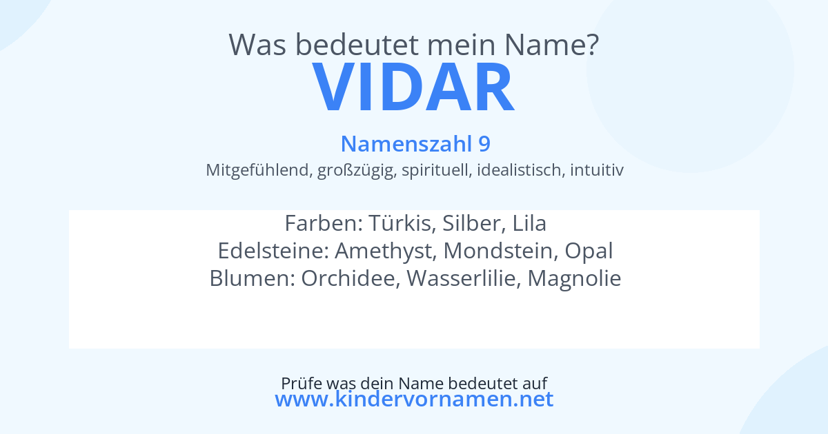 Was bedeutet der Name Vidar?