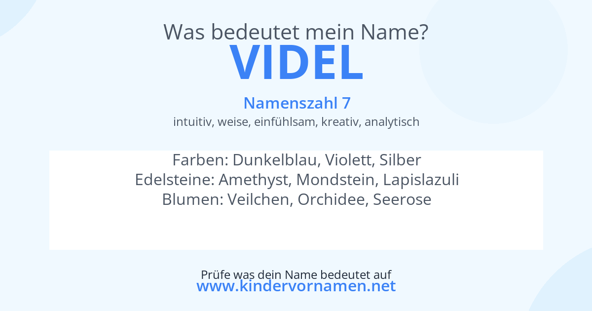 Was bedeutet der Name Videl?