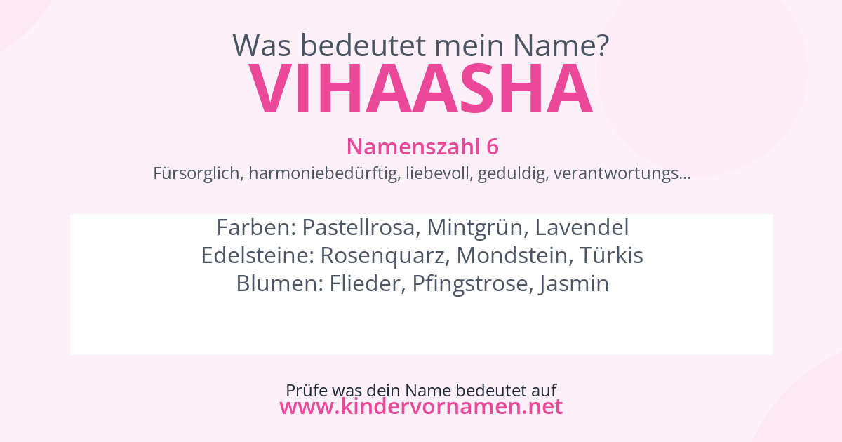 Was bedeutet der Name Vihaasha?