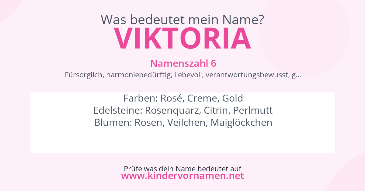 Was bedeutet der Name Viktoria?