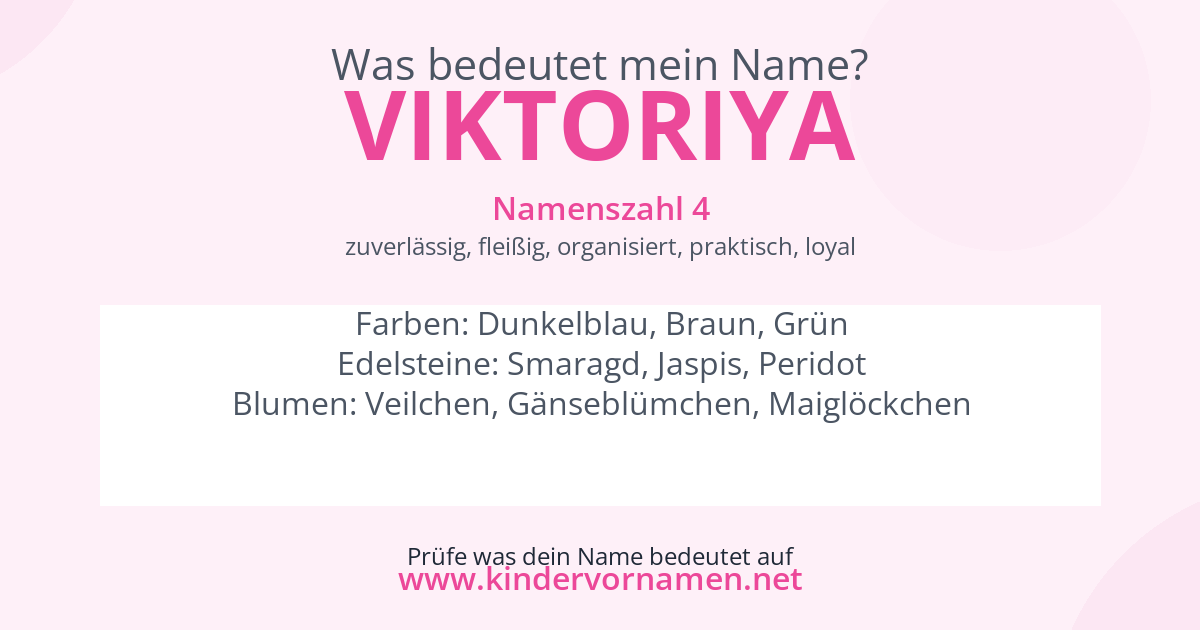 Was bedeutet der Name Viktoriya?