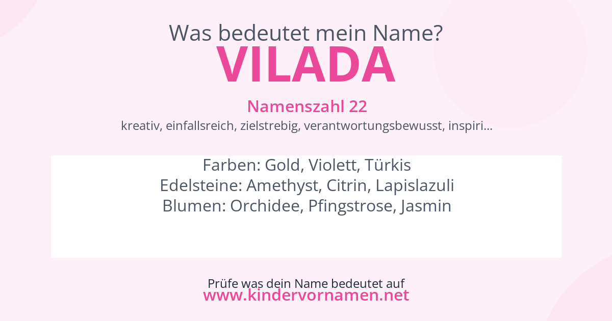 Was bedeutet der Name Vilada?